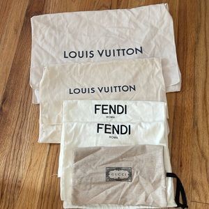 5 dust bags LOUIS VUITTON, GUCCI, FENDI